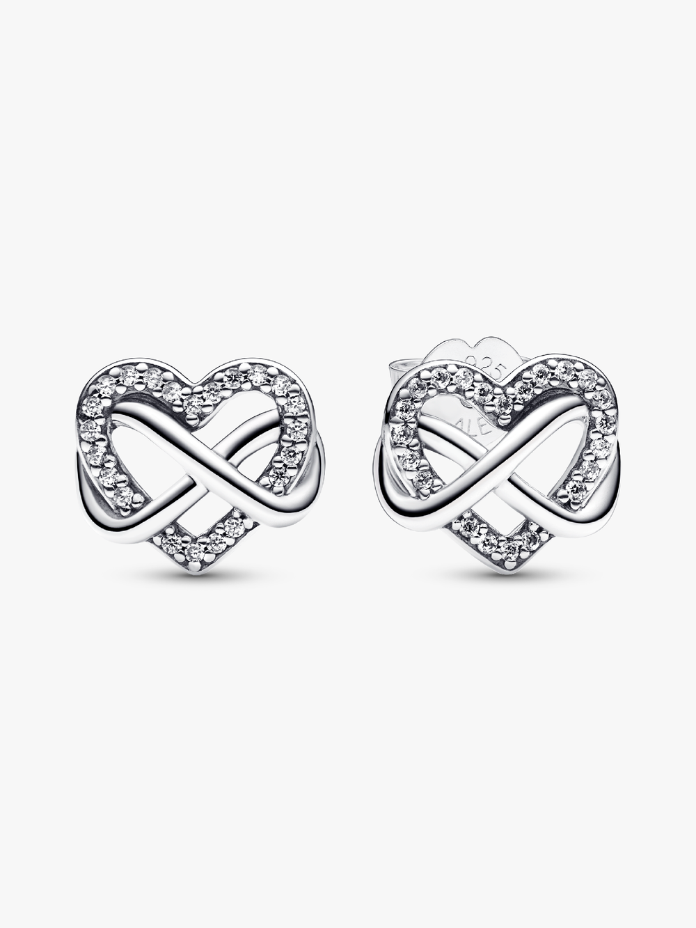 Sparkling Infinity Heart Stud Earrings