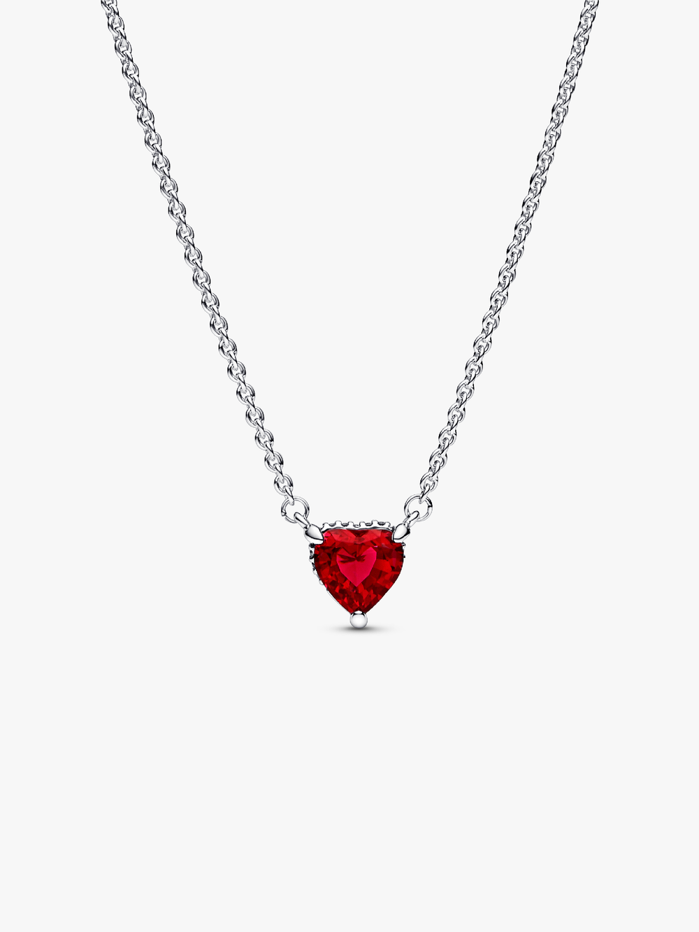 Sparkling Heart Halo Pendant Collier Necklace