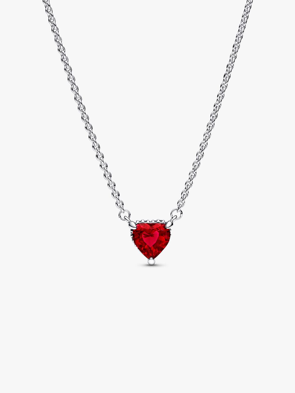 Sparkling Heart Halo Pendant Collier Necklace