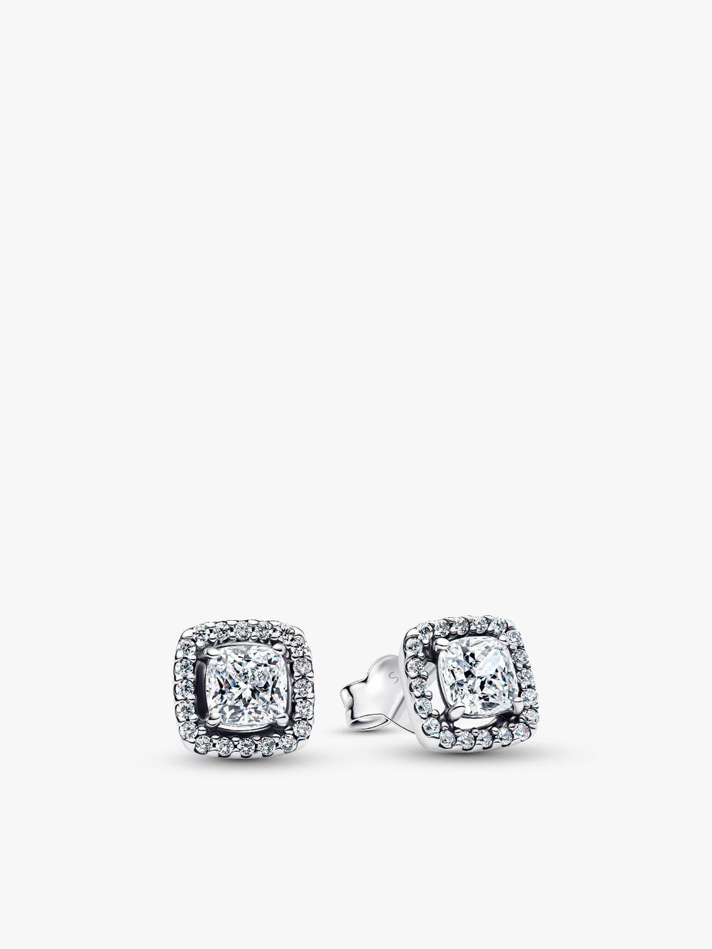 Round Pavé Halo Stud Earrings