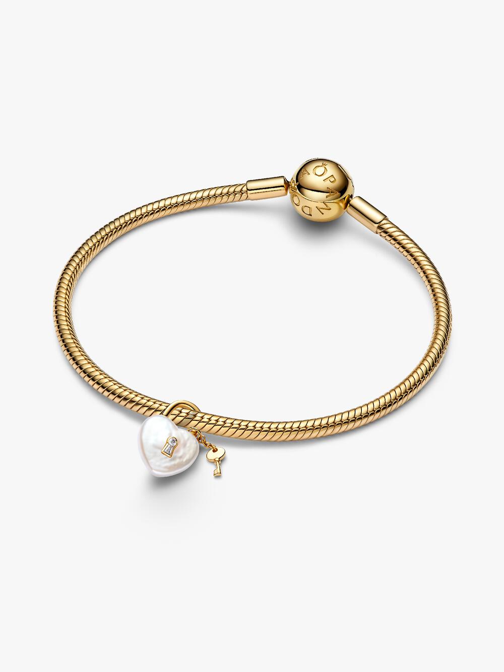 Treated Freshwater Cultured Baroque Pearl Padlock Dangle Charm