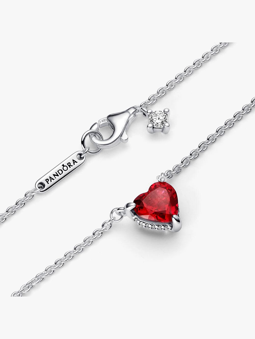 Sparkling Heart Halo Pendant Collier Necklace