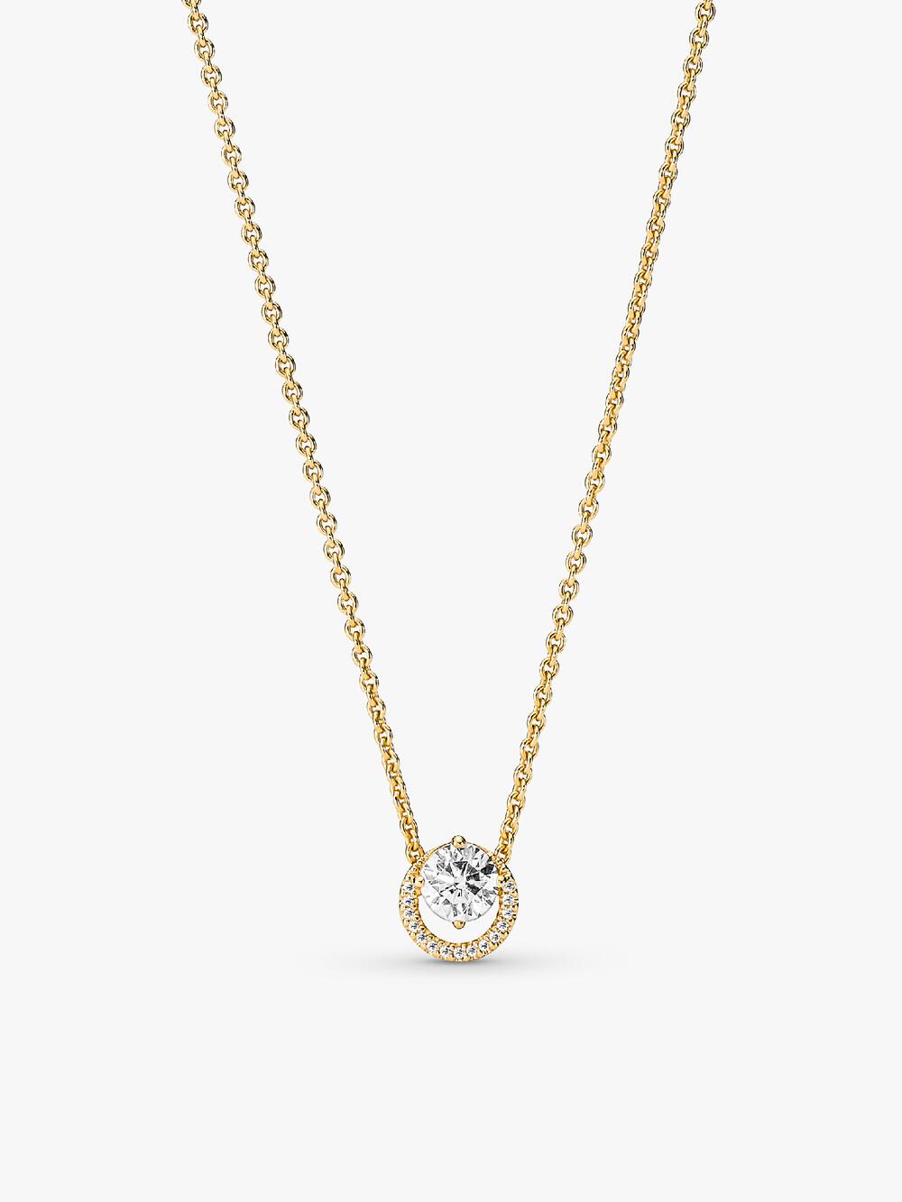 Engravable Heart Halo Collier Necklace