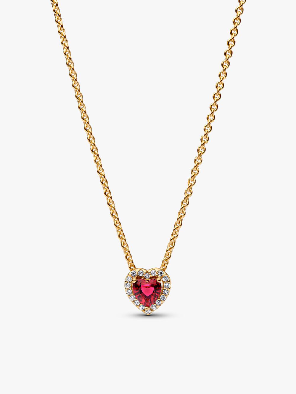 Engravable Heart Halo Collier Necklace