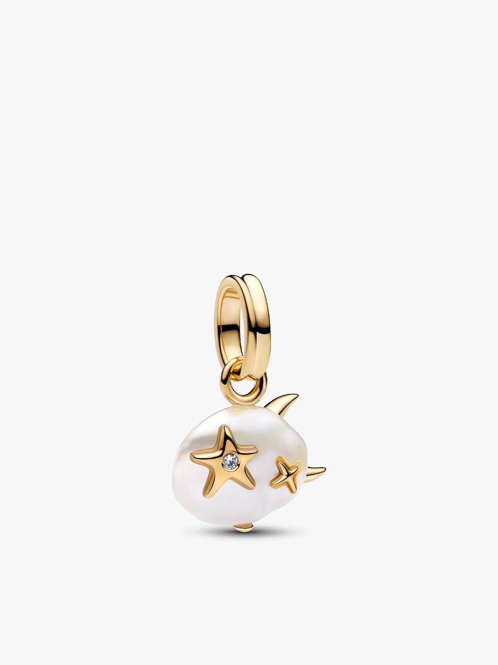 Treated Freshwater Cultured Baroque Pearl Padlock Dangle Charm