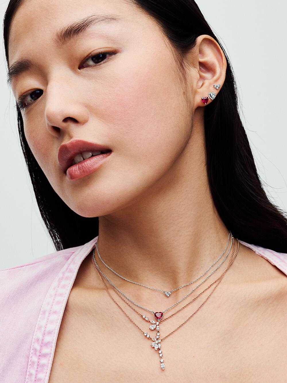 Red Heart Stud Earrings